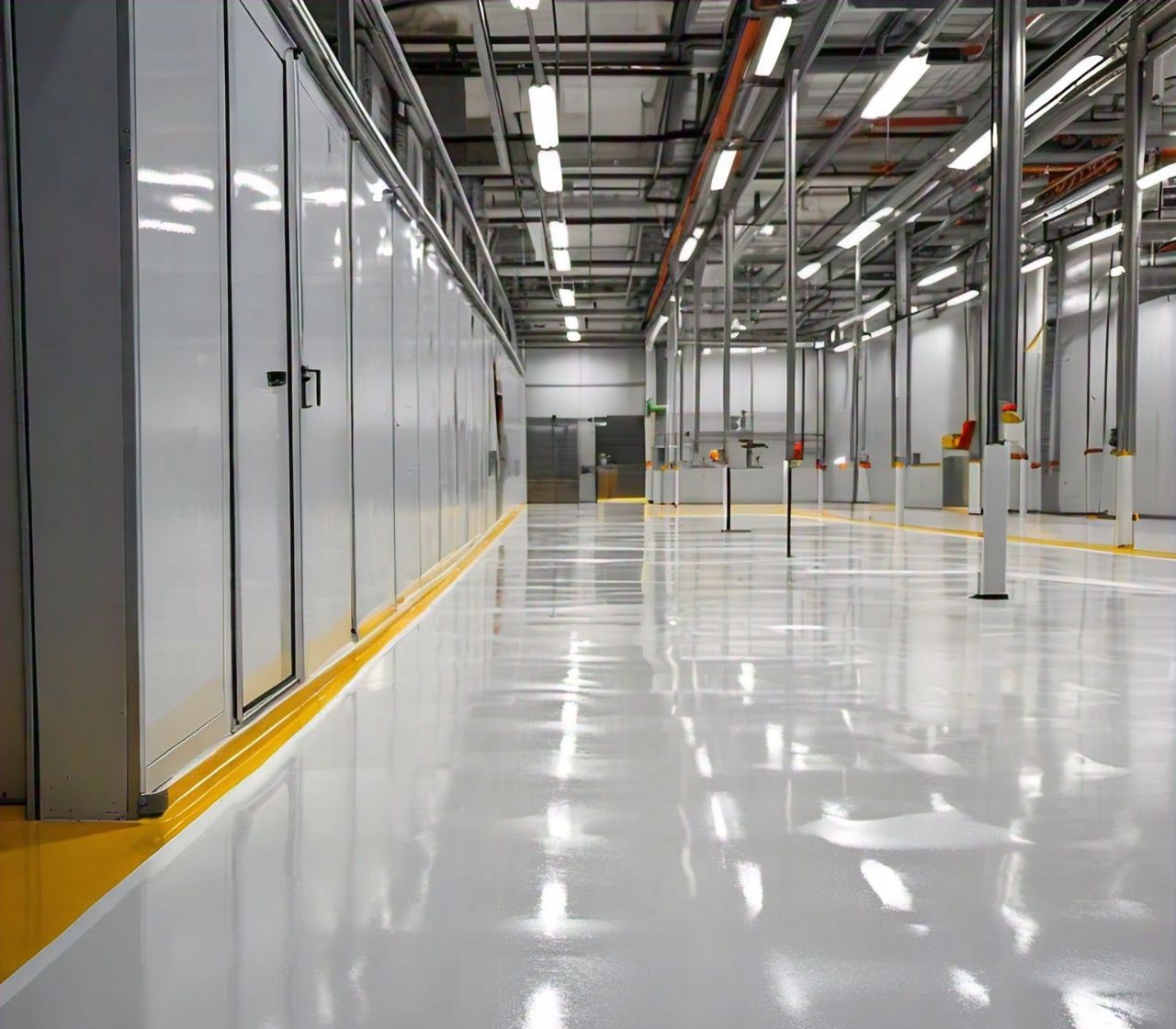 Food processing area epoxy flooring – hygienic, non-slip, and chemical-resistant floors by MH Corp Hyderabad
